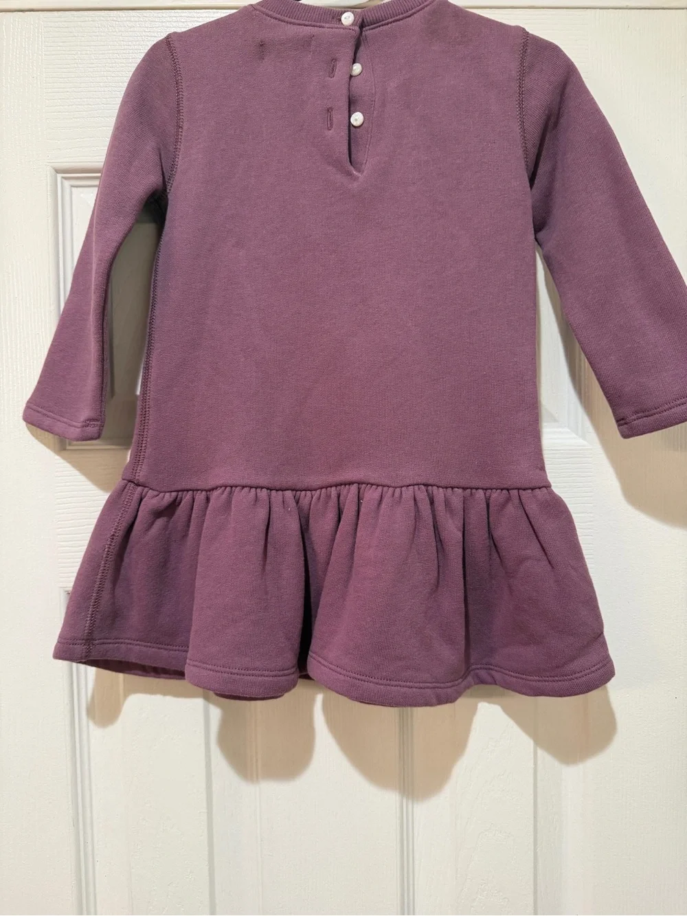 Ralph Lauren Girls' Mauve Ruffle-Hem Sweatshirt Dress